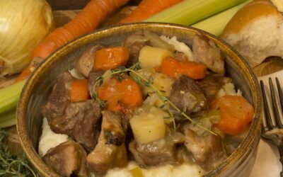 Hearty Pork Stew with Root Vegetables and Apple Cider