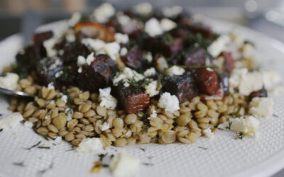 Roasted Beets & Lentils With “Caramelized” Onions, Dill & Marinated Feta